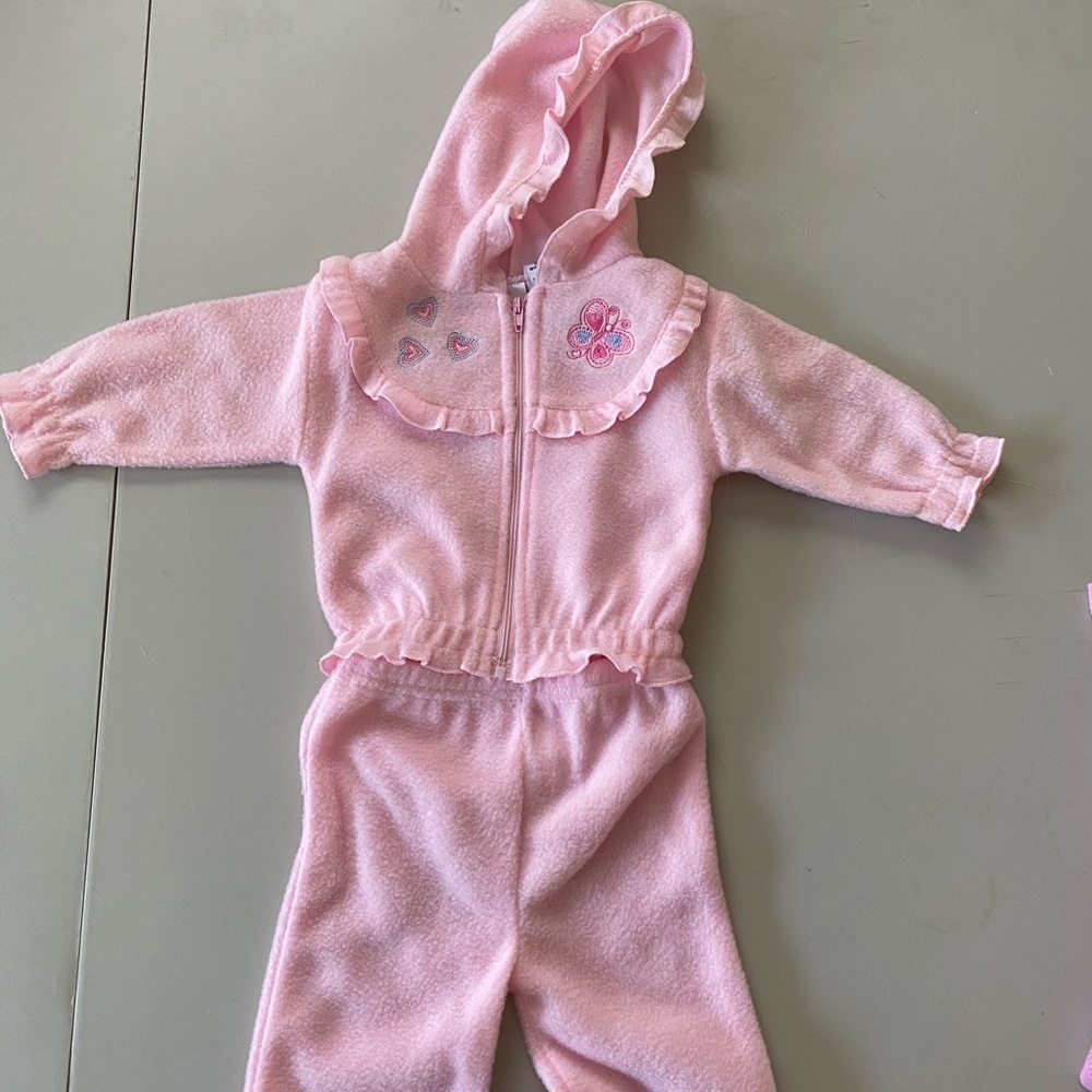 Coney Isle Pink Polyester 2-Pc Outfit 3/6 M